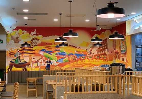  万安商业空间彩绘介绍。