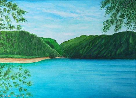  万安在墙绘中，如何绘画绿水青山？